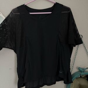 Nike Dri-Fit black mesh sleeved cropped Shirt